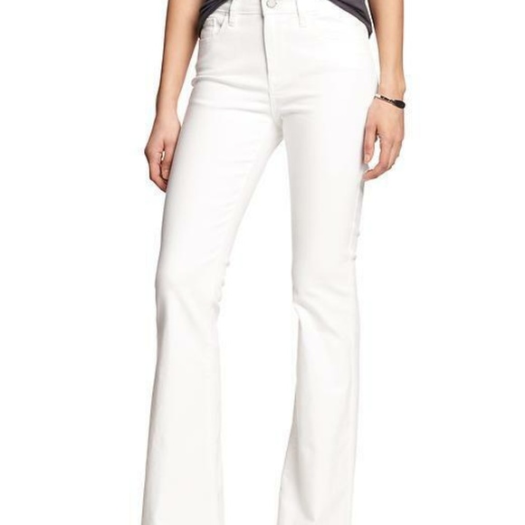 Banana Republic Denim - Banana Republic white tall stretch wide leg jeans